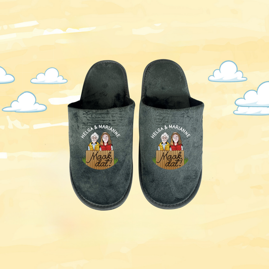 Filzpantoffeln "Helga und Marianne" Anthrazit