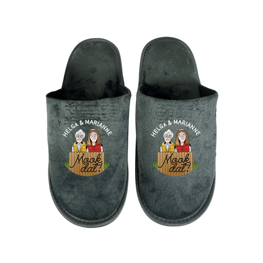 Filzpantoffeln "Helga und Marianne" Anthrazit - FRESHTORGE SHOP